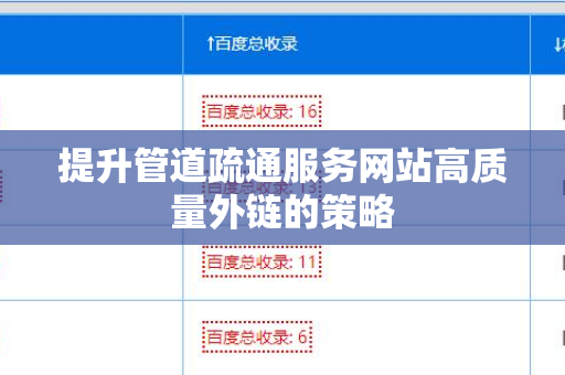 提升管道疏通服务网站高质量外链的策略