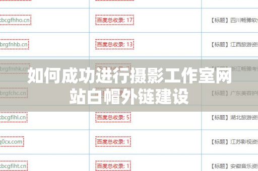 如何成功进行摄影工作室网站白帽外链建设