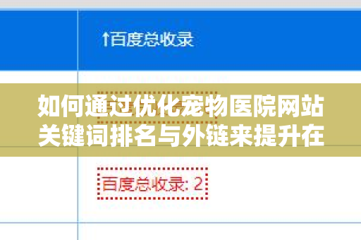 如何通过优化宠物医院网站关键词排名与外链来提升在线可见度