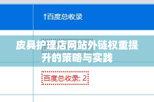 皮具护理店网站外链权重提升的策略与实践
