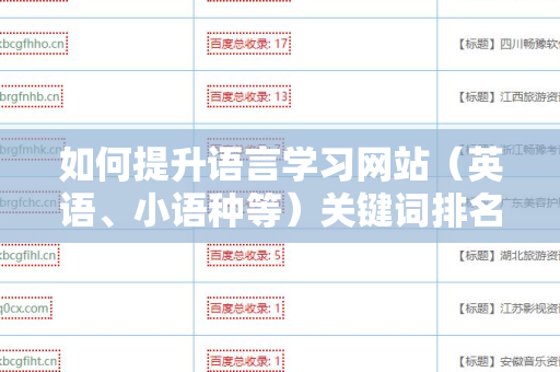 如何提升语言学习网站（英语、小语种等）关键词排名与外链