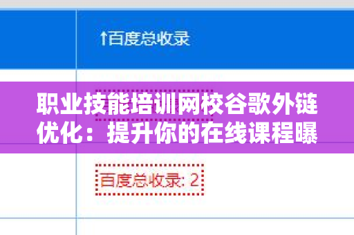 职业技能培训网校谷歌外链优化：提升你的在线课程曝光率
