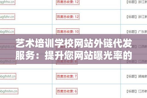 艺术培训学校网站外链代发服务：提升您网站曝光率的有效策略