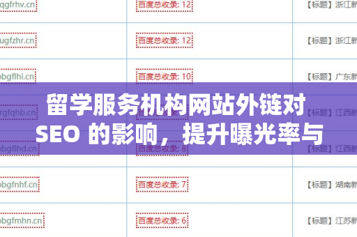 留学服务机构网站外链对 SEO 的影响，提升曝光率与权威性