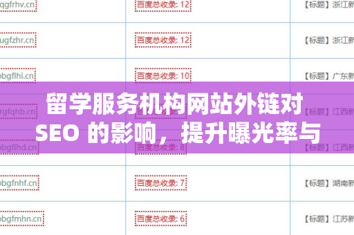 留学服务机构网站外链对 SEO 的影响，提升曝光率与权威性