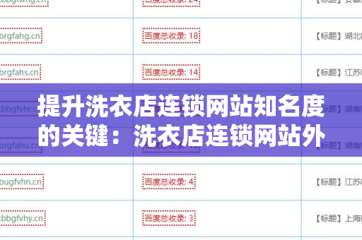 提升洗衣店连锁网站知名度的关键：洗衣店连锁网站外链代发服务