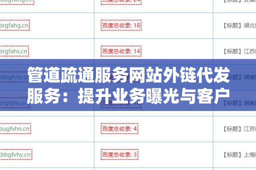 管道疏通服务网站外链代发服务：提升业务曝光与客户获取的有效途径