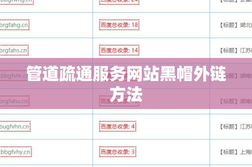 管道疏通服务网站黑帽外链方法