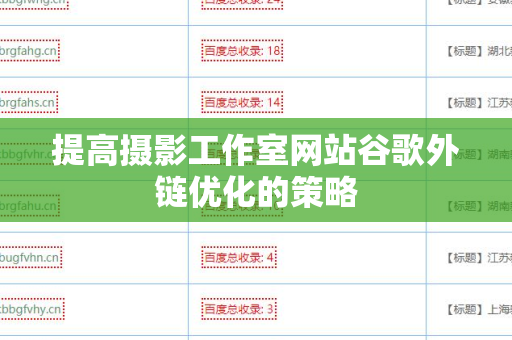 提高摄影工作室网站谷歌外链优化的策略