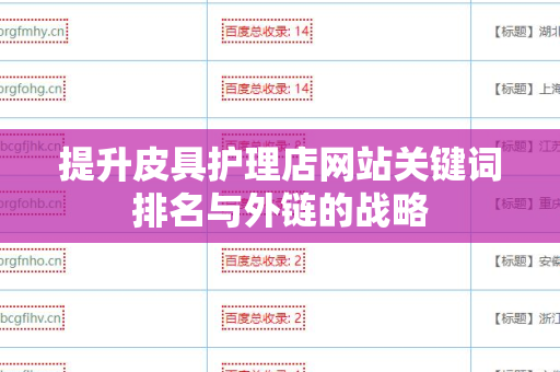 提升皮具护理店网站关键词排名与外链的战略