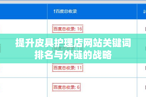提升皮具护理店网站关键词排名与外链的战略