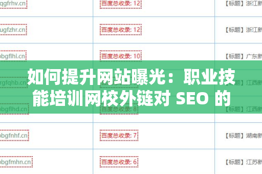 如何提升网站曝光：职业技能培训网校外链对 SEO 的影响