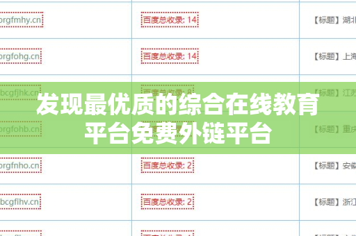 发现最优质的综合在线教育平台免费外链平台
