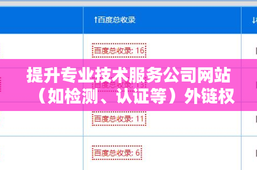 提升专业技术服务公司网站（如检测、认证等）外链权重的策略与实践