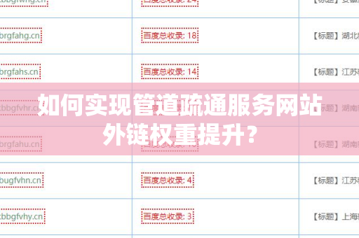 如何实现管道疏通服务网站外链权重提升？