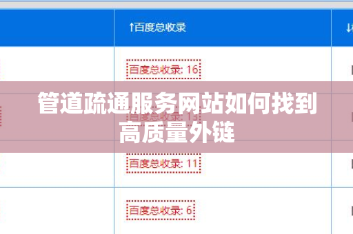 管道疏通服务网站如何找到高质量外链