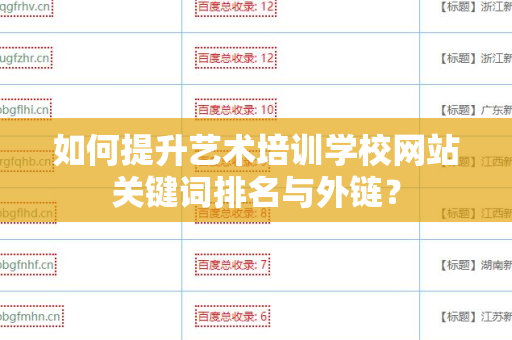 如何提升艺术培训学校网站关键词排名与外链？