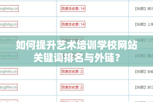 如何提升艺术培训学校网站关键词排名与外链？