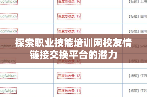 探索职业技能培训网校友情链接交换平台的潜力