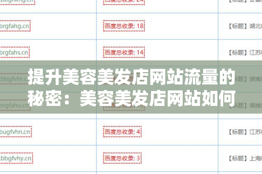提升美容美发店网站流量的秘密：美容美发店网站如何找到高质量外链