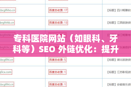 专科医院网站（如眼科、牙科等）SEO 外链优化：提升网络可见性的关键策略