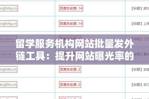 留学服务机构网站批量发外链工具：提升网站曝光率的利器