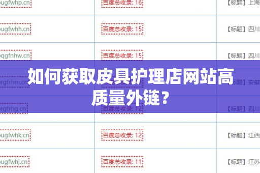 如何获取皮具护理店网站高质量外链？