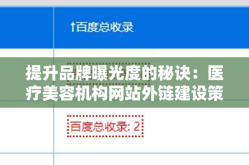 提升品牌曝光度的秘诀：医疗美容机构网站外链建设策略