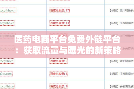 医药电商平台免费外链平台：获取流量与曝光的新策略