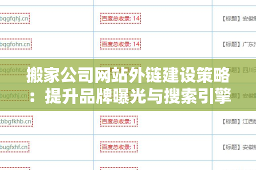 搬家公司网站外链建设策略：提升品牌曝光与搜索引擎排名