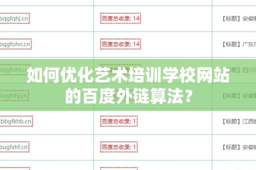 如何优化艺术培训学校网站的百度外链算法？