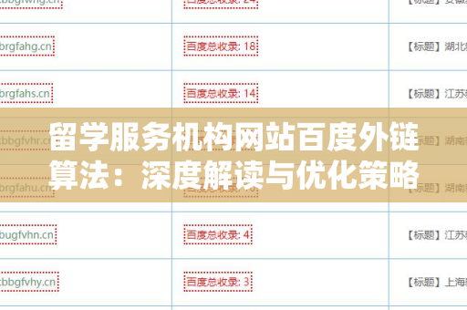 留学服务机构网站百度外链算法：深度解读与优化策略