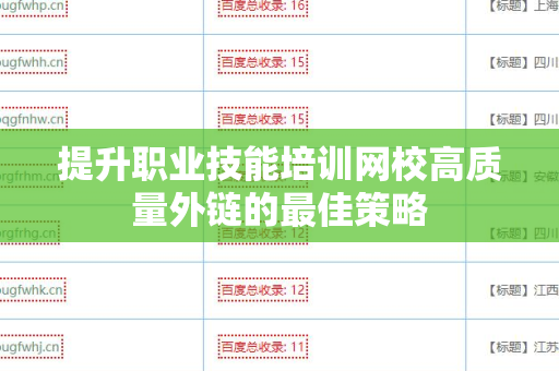 提升职业技能培训网校高质量外链的最佳策略