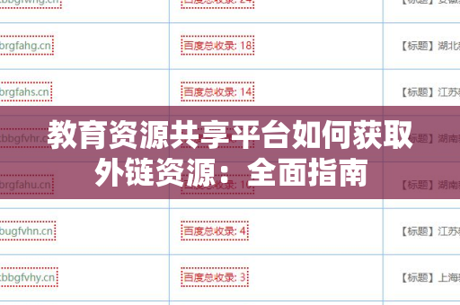 教育资源共享平台如何获取外链资源：全面指南