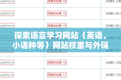 探索语言学习网站（英语、小语种等）网站权重与外链关系的重要性