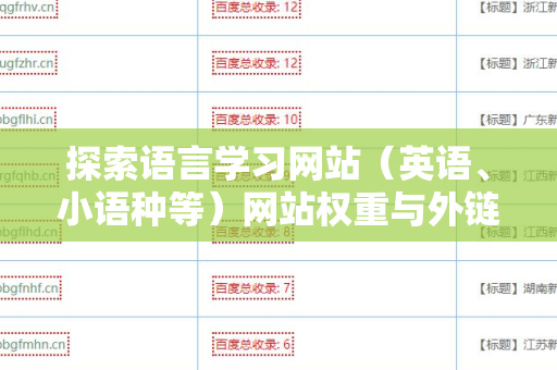 探索语言学习网站（英语、小语种等）网站权重与外链关系的重要性