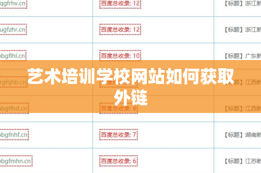 艺术培训学校网站如何获取外链