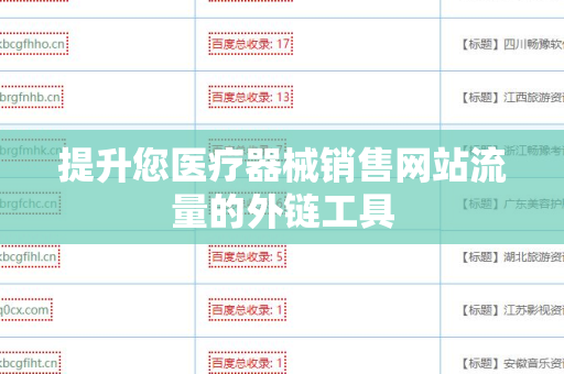 提升您医疗器械销售网站流量的外链工具