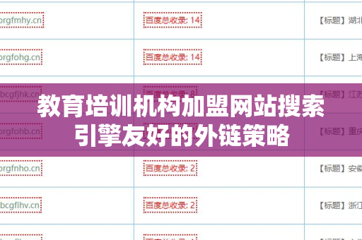 教育培训机构加盟网站搜索引擎友好的外链策略