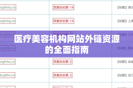 医疗美容机构网站外链资源的全面指南