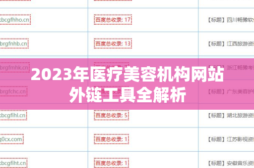 2023年医疗美容机构网站外链工具全解析