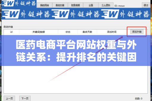 医药电商平台网站权重与外链关系：提升排名的关键因素