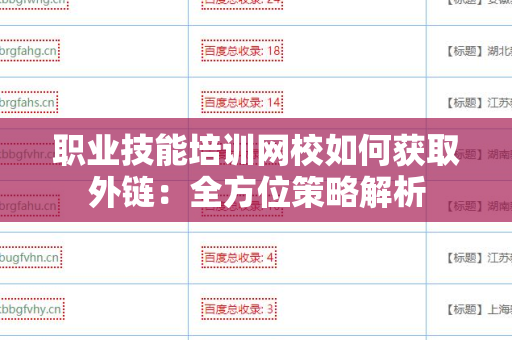 职业技能培训网校如何获取外链：全方位策略解析