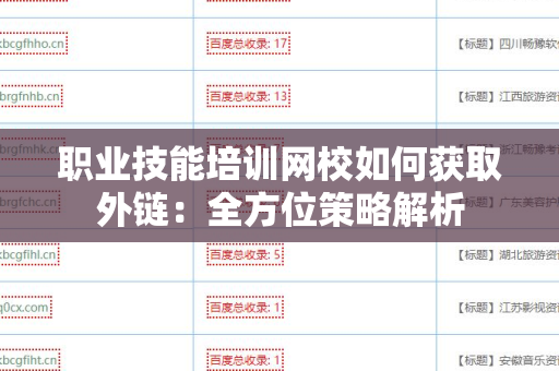 职业技能培训网校如何获取外链：全方位策略解析
