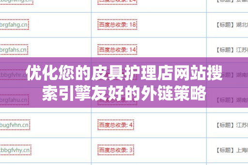 优化您的皮具护理店网站搜索引擎友好的外链策略