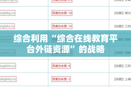 综合利用“综合在线教育平台外链资源”的战略