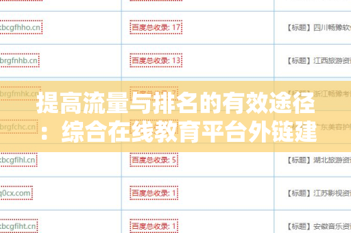 提高流量与排名的有效途径：综合在线教育平台外链建设策略