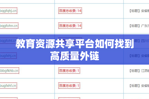 教育资源共享平台如何找到高质量外链