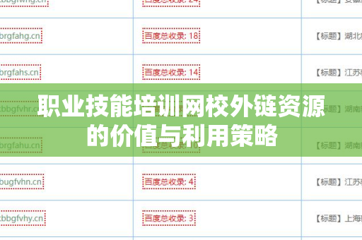 职业技能培训网校外链资源的价值与利用策略