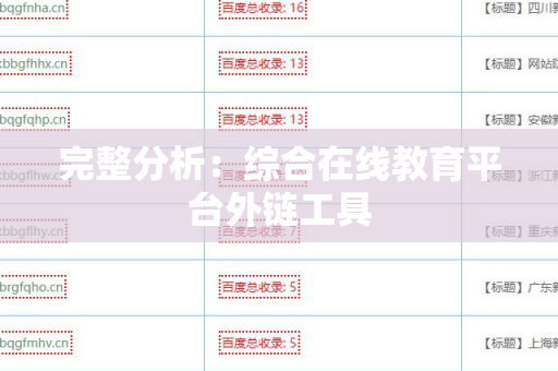 完整分析：综合在线教育平台外链工具